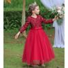 4-12 Years Kids Girls Gowns Dresses Sequins Performance Dress Mesh Skirt
