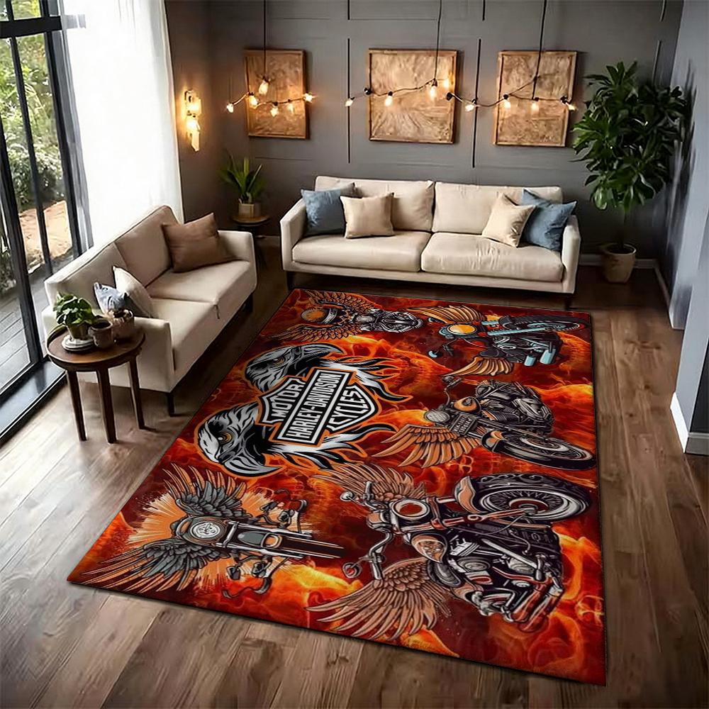 Harley Davidson Eagle Skull Carpet Doormat Floor Mats Office Chair Cushion Dormitory Decoration Art