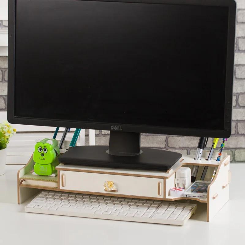 Настольная полка для хранения вещей, деревянная полка для хранения клавиатур, настольное хранилище, домашний декор, офисные принадлежности, держатель для ручек