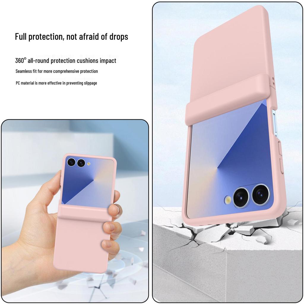 Прозрачный защитный чехол для Samsung Z Flip7 с закаленной пленкой с полным покрытием