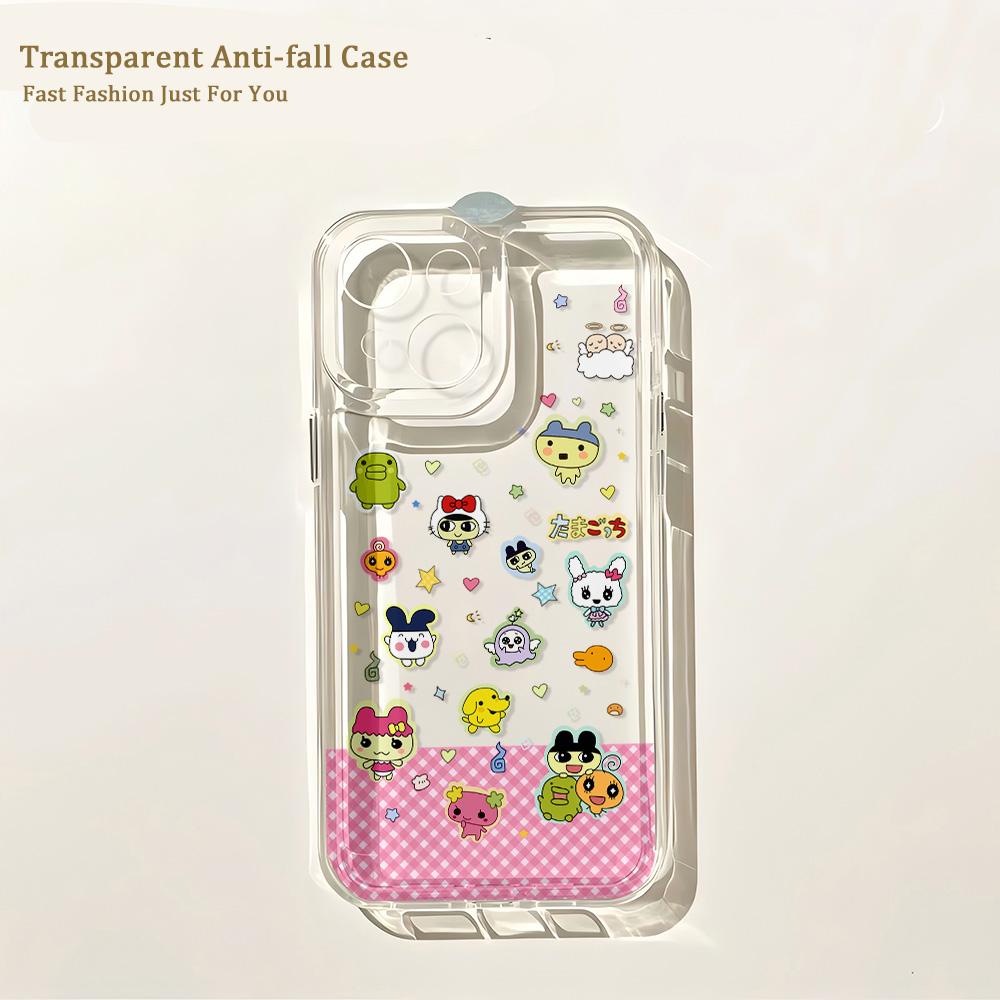 Милый чехол для телефона Tamagotchis для IPhone 17 16 16e 15 14 13 12 11 Mini Pro Max X XR XSMax 7 8 Air Plus Прозрачная задняя крышка