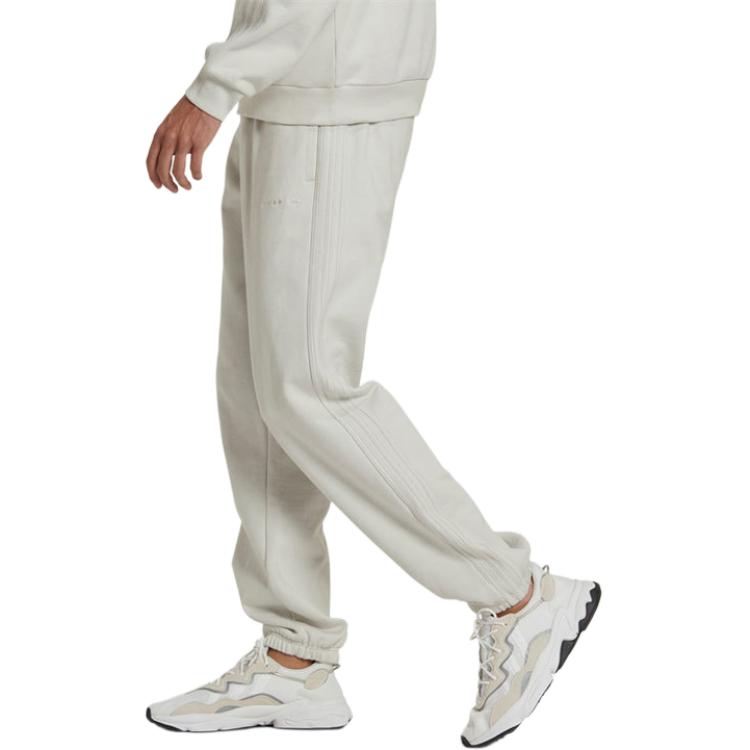 adidas Мужские вязаные спортивные штаны белые с умеренной манжетой HK2728