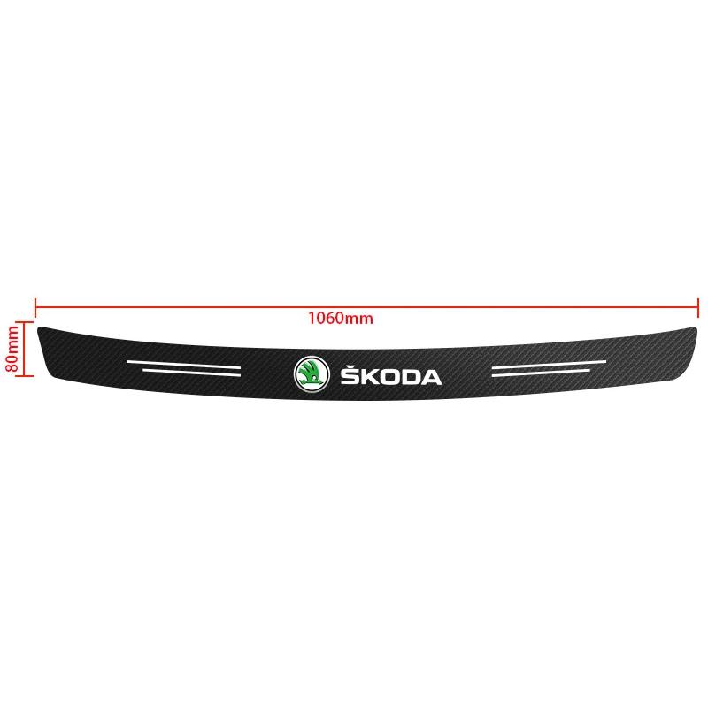 Car Carbon Fiber Tail Trunk Rear Bumper Protector Stickers For Skoda Octavia Rapid Kodiaq Karoq Fabia Kamiq Superb Derivative knzh54