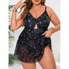 Women S Plus Size Black Floral Print One Piece Swimsuit
