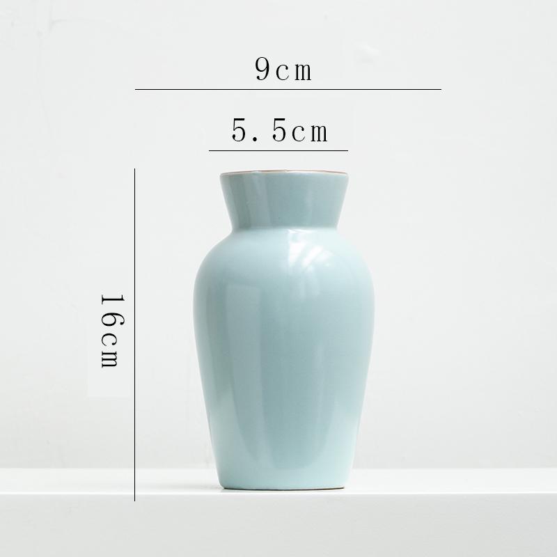 Китайская дзен-керамическая ваза в стиле ру (Ru Kiln) для домашнего декора: Идеально для цветочных композиций и зеленых растений в гостиной или прихожей