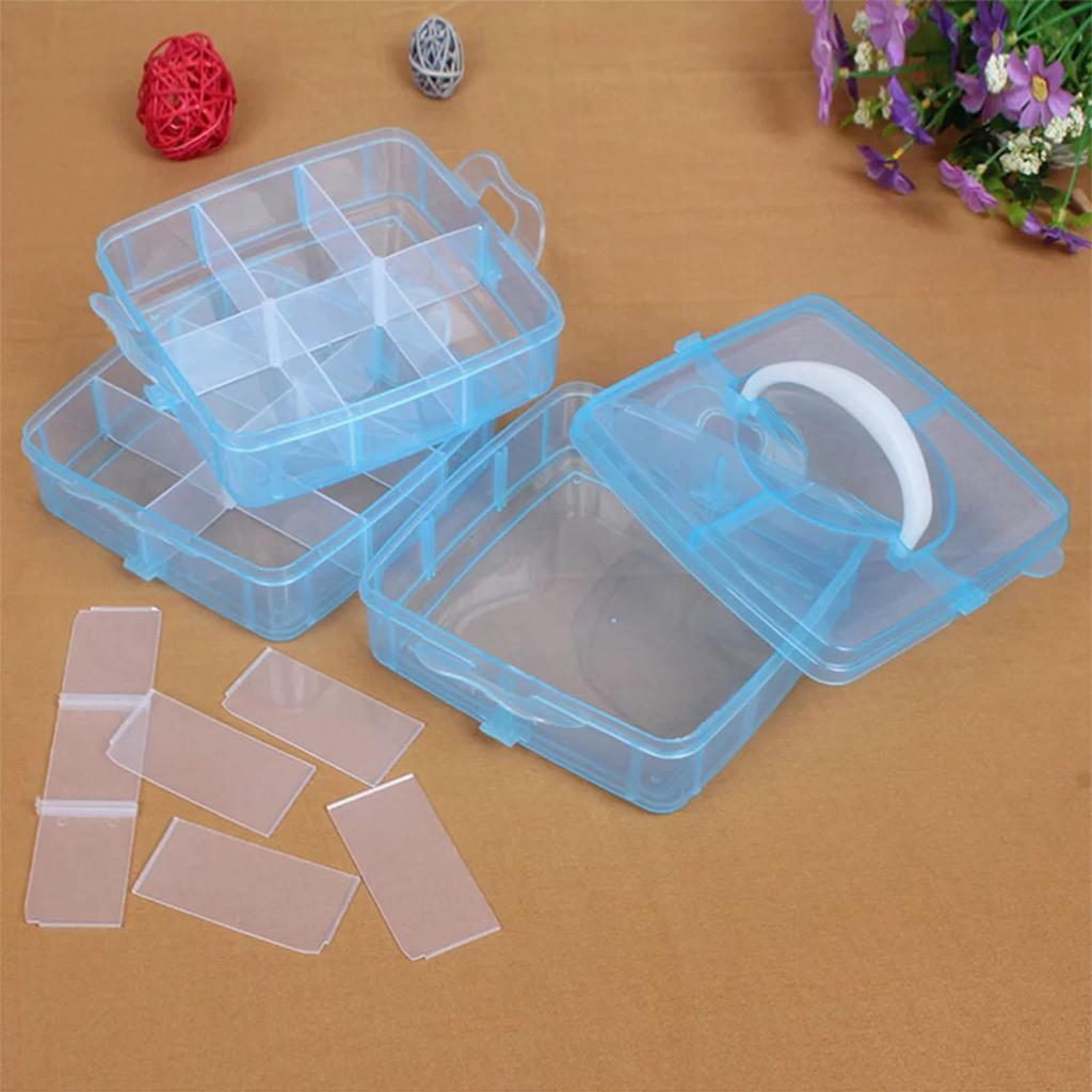 Small Three-Layer 18-Grid Portable Detachable Storage Box Hardware Tool Combination Organizer Box Storage Box