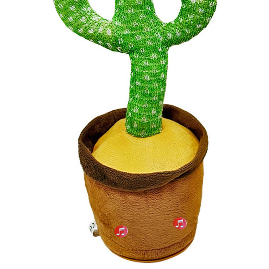 12.6in Cactus Toy Plush Wriggle Plant Singing Dancing Mimicking Electric Cactus Voice Recorder