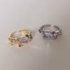Fashionable Open Adjustable Ring For Women In Stunning Colorful Zircon Opal Style