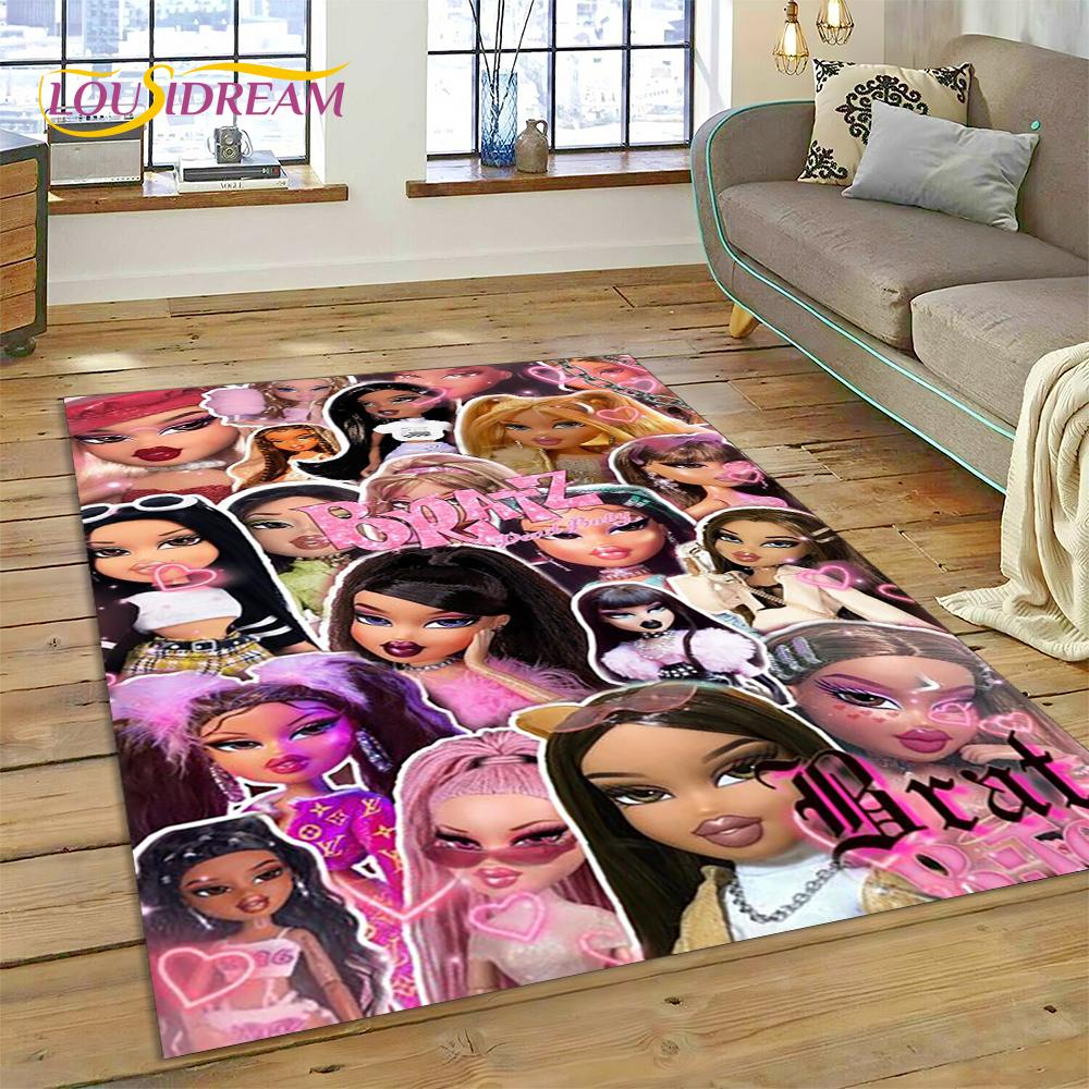 3D Мультяшный Ковер-Коврик Bratz Girlz Rock Game HD для Дома Гостиной Спальни Дивана Декор, Детский Ковер Нескользящий Напольный Коврик