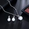 Fashion Pearl Jewelry Set Crystal Necklace Earring Ladies Statement Bridal Wedding Accessories Gifts ARI