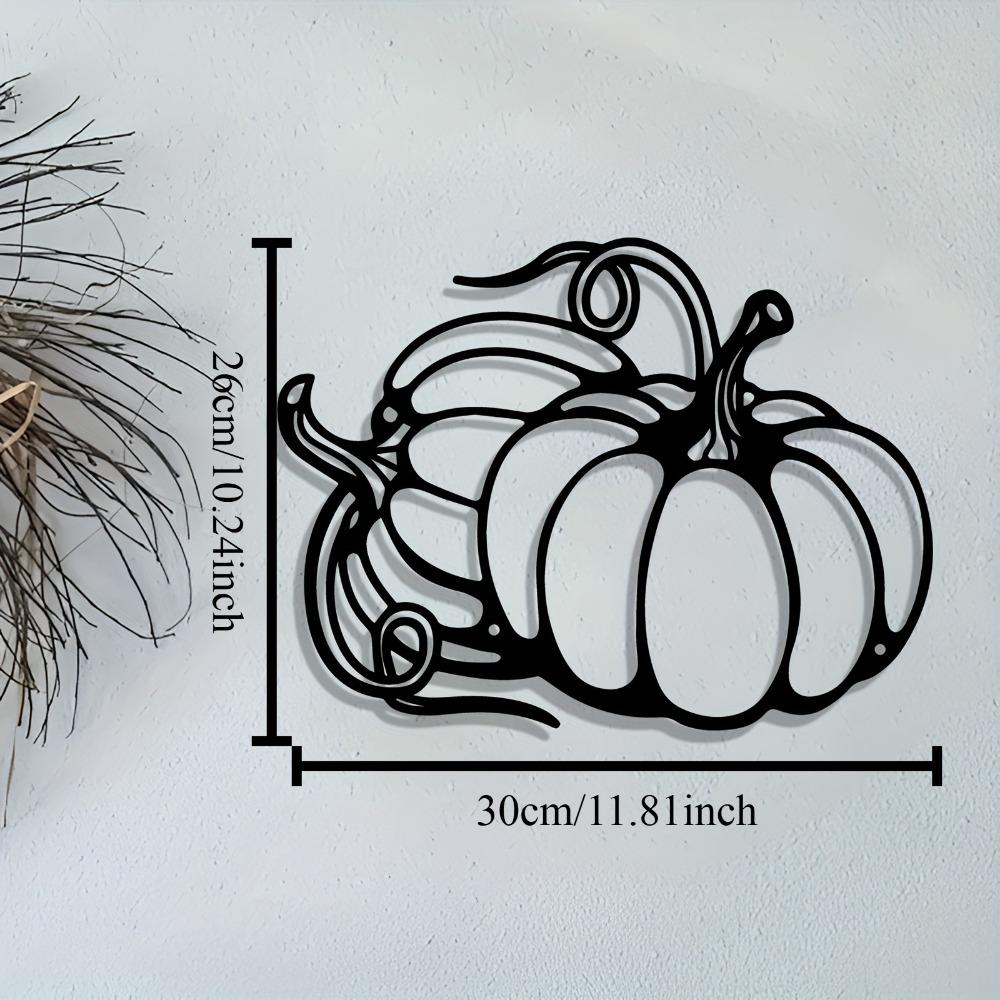 1pc Vintage Pumpkin Metal Wall Art Iron Sculpture Stem Swirl Design Front Porch Living Room Kitchen Office Decor Modern Indoor Wall Hanging