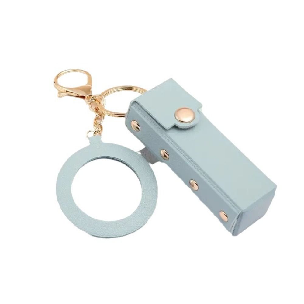 Lipstick Storage Box Mini Cosmetic Bag with Mirror Key Chain Simple Lipstick Bag  Girls