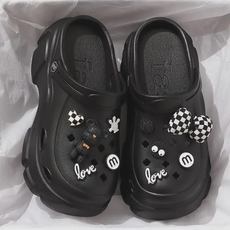 Женские летние 2024 года нескользящие пляжные сандалии Baotou на толстой подошве