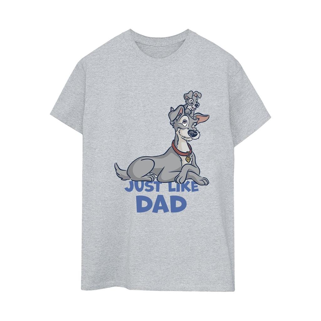 Disney Womens/Ladies Lady And The Tramp Just Like Dad Cotton Boyfriend T-Shirt