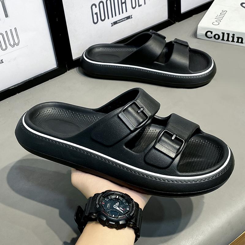 Мода Новые модные мужские тапочки Летние мягкие пляжные сандалии из ЭВА нескользящие Модные дизайнерские шлепанцы для ванной комнаты