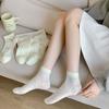 Женские тонкие носки на весну и лето, маленькие, свежие и удобные, с кружевом и смайликом, дышащие, полые, бесшовные