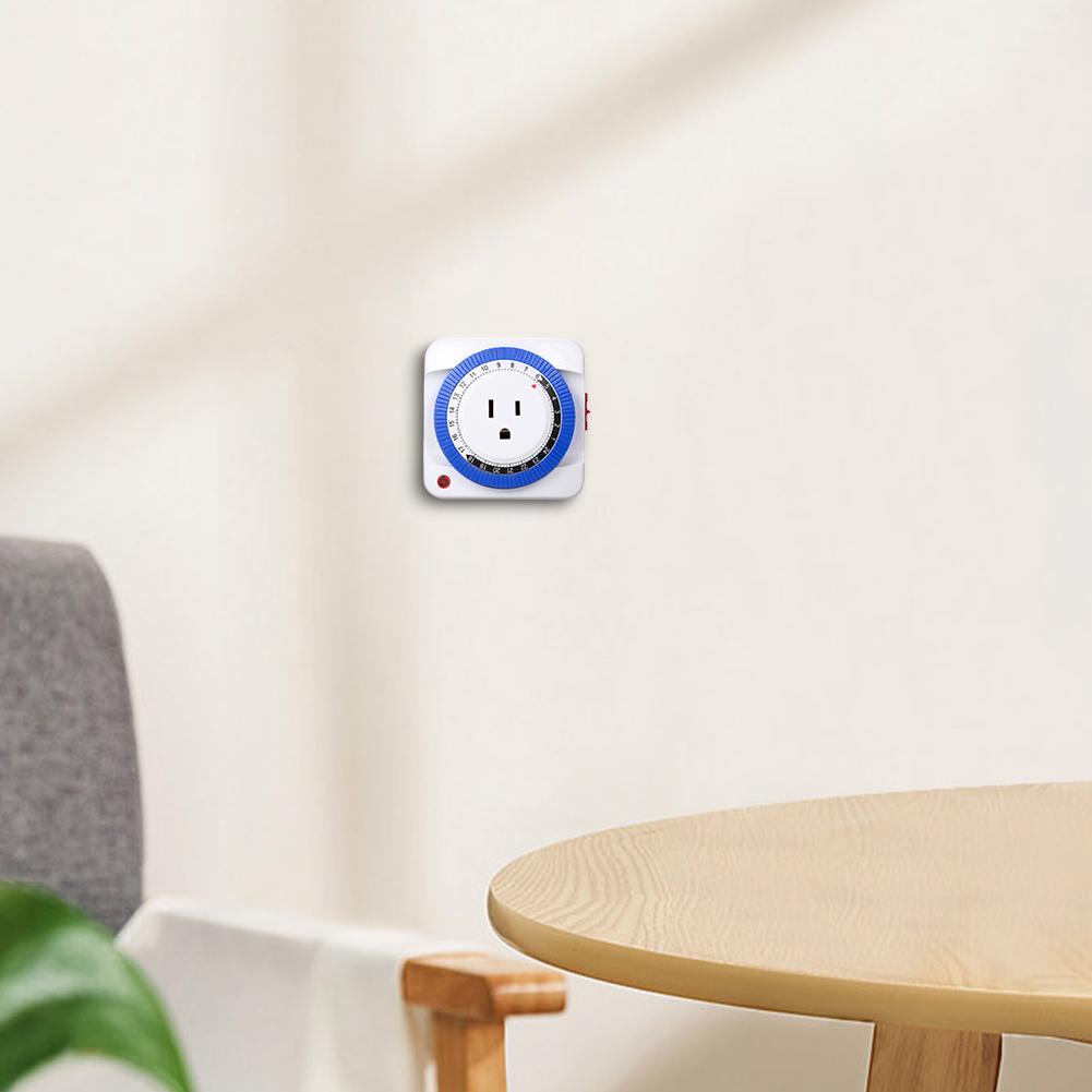 ЕС/США 24-часовой таймер-переключатель с вилкой, механический заземленный таймер-переключатель, программируемый интеллектуальный таймер обратного отсчета, циклический переключатель, розетка для помещений