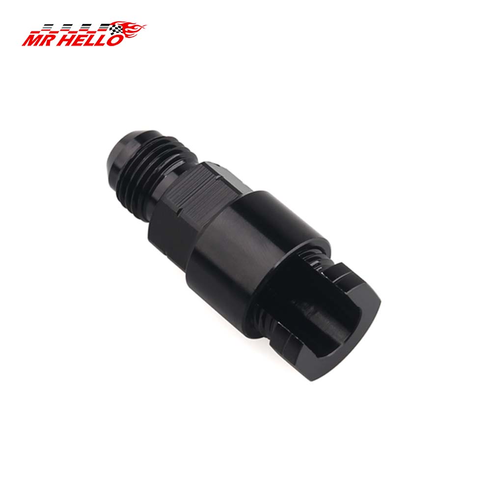 Quick Connect 6AN AN6 Male To 3/8" 5/16" Quick Disconnect Male Push On EFI Fitting Adapter Aluminum Black TF-1081-90-5/16