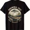Unisex Roswell 1947 Alien UFO Graphic TShirt Vintage Retro SciFi Design with New Mexico USA Text Black Short SleeveCasual Tee2026
