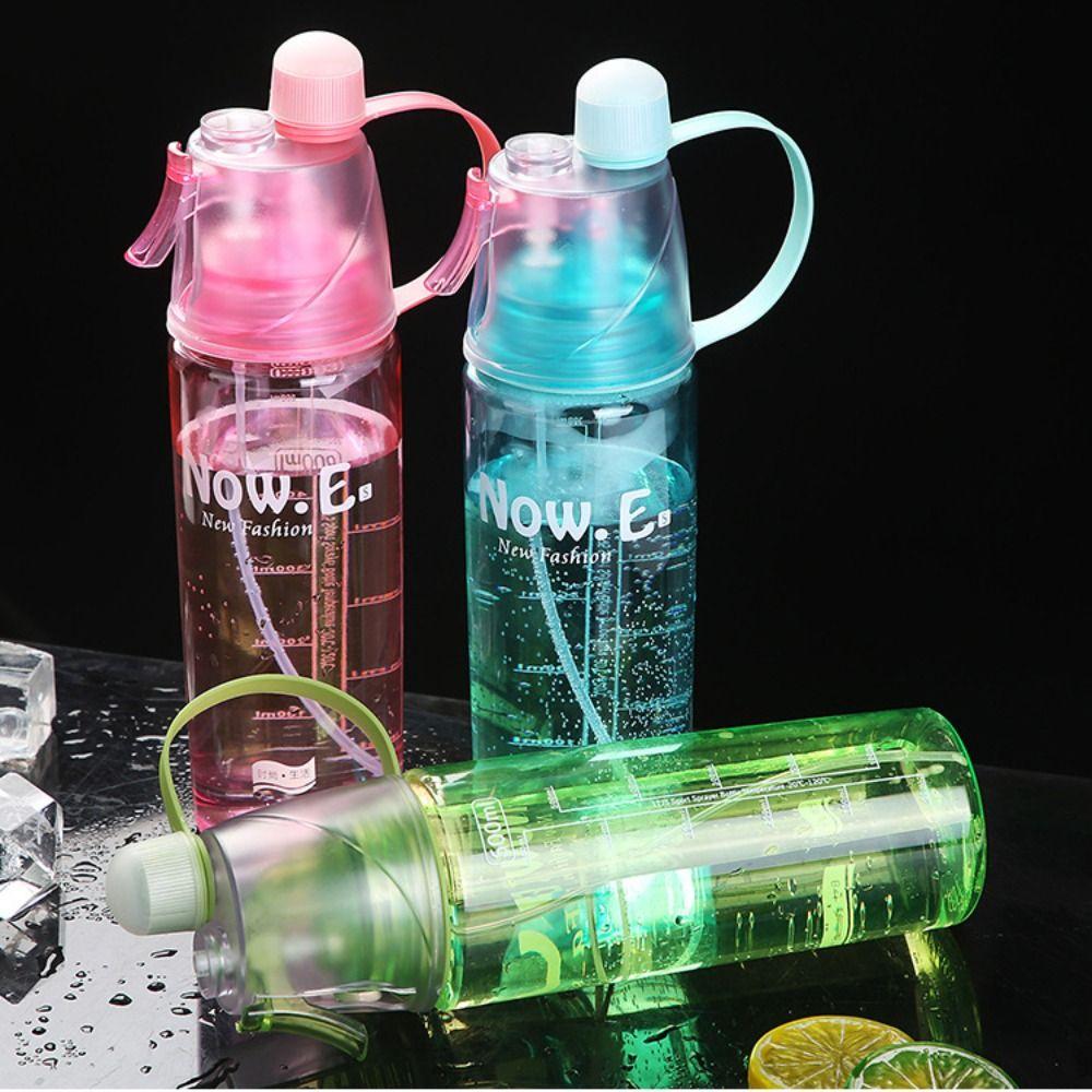 With Straw Water Bottle Drinkware Spray Water Bottle Creative Drink Spray Cup Cycling
