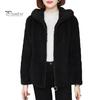 Женское зимнее пальто, двусторонний толстый уютный плюшевый кардиган с капюшоном и длинными рукавами, однотонный кардиган, свободная куртка, верхняя одежда