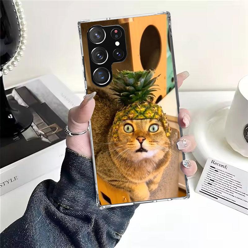 Смешные мемы про кошек для чехла телефона Samsung Galaxy S25 S24 S23 S22 Ultra S21 Plus S20 FE S10 + S25Edge Fundas Cover Coque