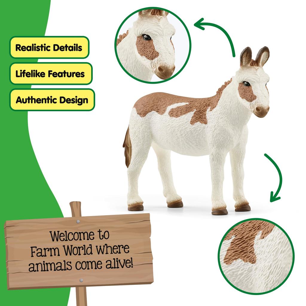 Schleich Farm World American Spotted Donkey Ages 13961 Figure, 3+