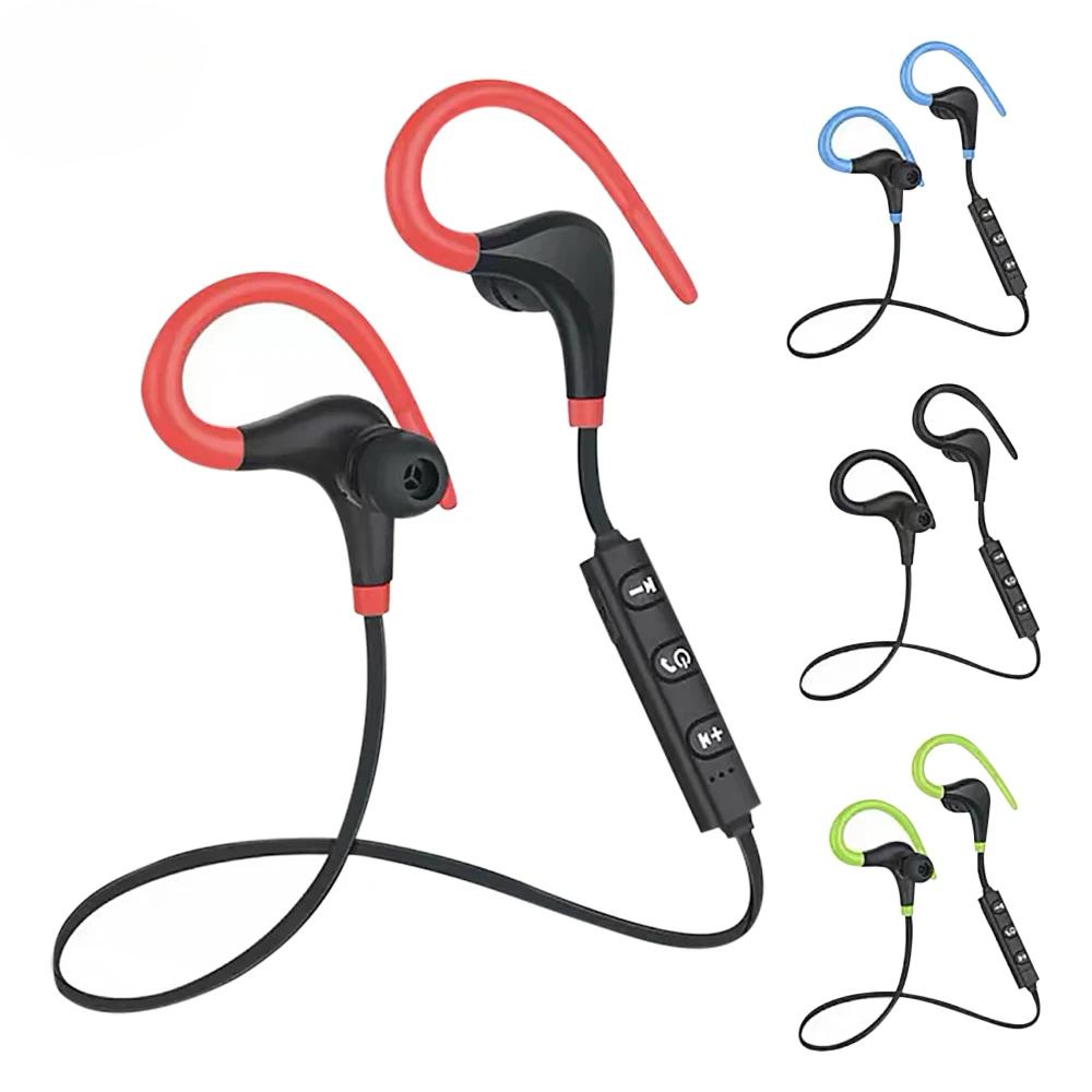Беспроводная Bluetooth-совместимая спортивная гарнитура для бега, стереонаушники для музыки, универсальные мини-наушники с заушными крючками HIFI