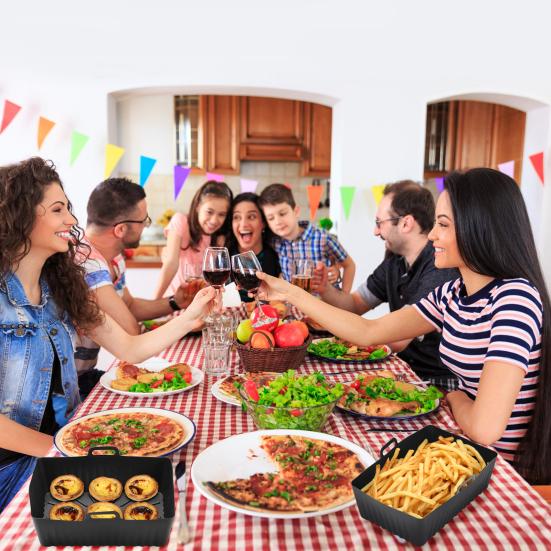 Сковорода для аэрофритюрниц, удобная, хорошая прочность, многоразовая воздушная сковорода с вкладышем, силиконовый поднос, товары для дома