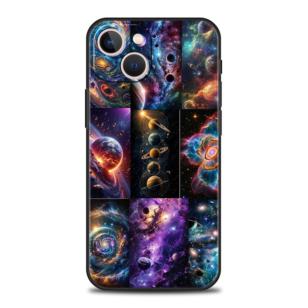 Чехол для телефона Cover для iPhone 17 16 15 14 13 12 Pro Max 11 Pro Max 17 AIR Plus Ударопрочный Мягкий ТПУ Корпус Вселенная Звездное Небо Луна