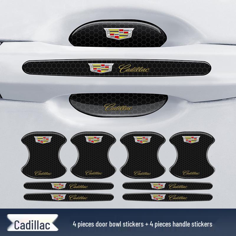 Защитная светоотражающая ромбовидная наклейка на дверную ручку автомобиля - Защита от столкновений и царапин, Черная