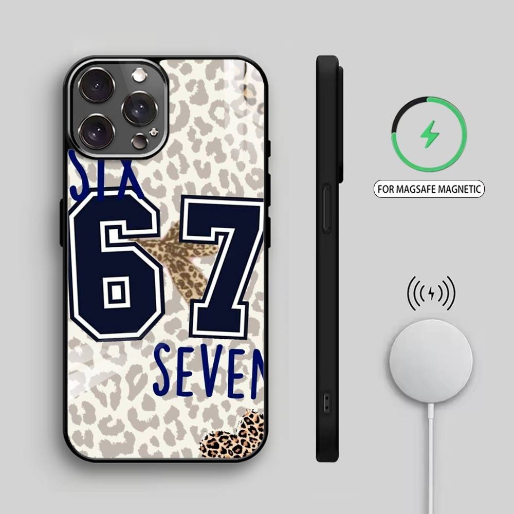 67 S-Six Seven Phone Case For iPhone17,16,15,14,13,12,11 Plus,Pro Max Magnetic For Magsafe Wireless Charging