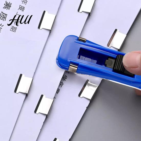 Strong Clip Fasteners Paper Binder Push Refills, Reusable Stainless Steel Binding Clips Non-damaging for Office File Organization, Long Tail Document