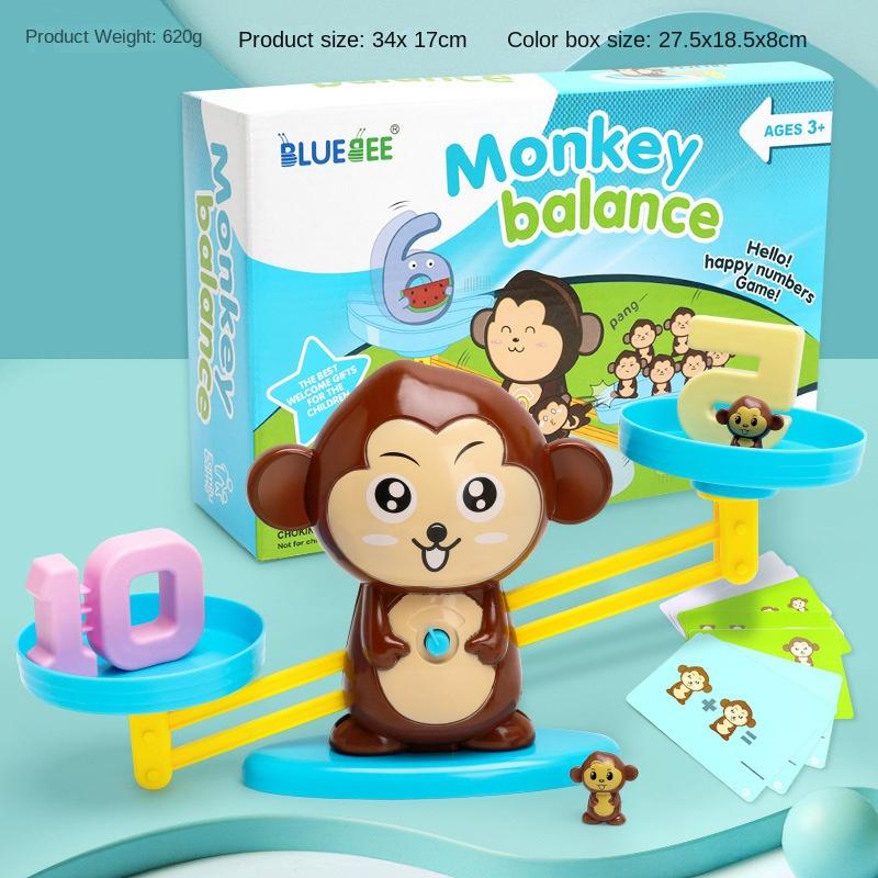 Игрушка с математическими весами Монтессори, обучающая игрушка для счета и расчета с весами и аксессуарами, игрушка для детей с навыками баланса мультяшной лягушки