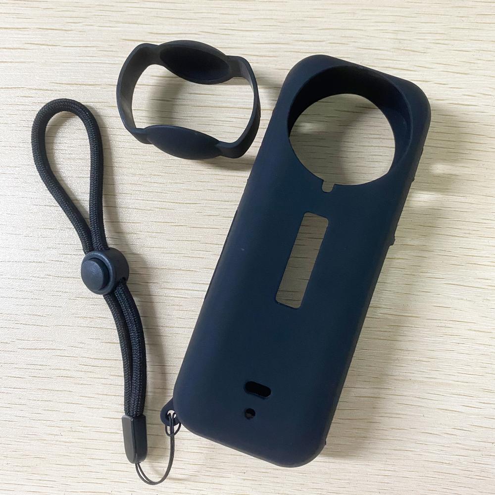 Силиконовый защитный чехол для Insta 360 X4 с крышкой объектива, тросик для подвешивания, мягкий защитный чехол для корпуса Insta360 X4, аксессуары