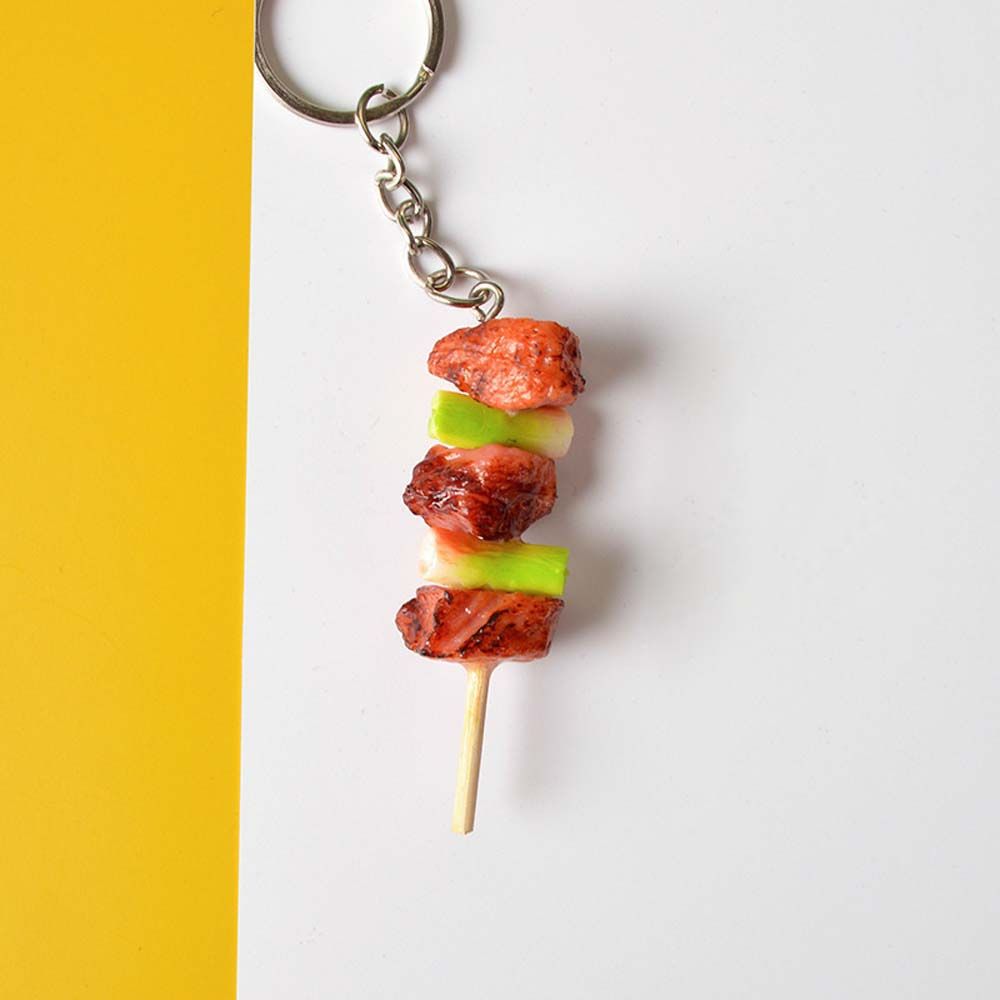 Шпажка Корейский стиль Сумка Подвеска Искусственная еда Брелок Женская мода Ювелирные изделия Имитация BBQ Брелки