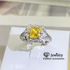 CC Fashion Jewelry Rings For Women Silver Color Yellow Cubic Zirconia Stone Engagement Party Accessories Elegant Anel CC3045