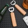 Деревянная ручка открывалка для пивных бутылок Коммерческая деревянная открывалка для бутылок Открывалка для бутылок из нержавеющей стали Креативная открывалка для бутылок