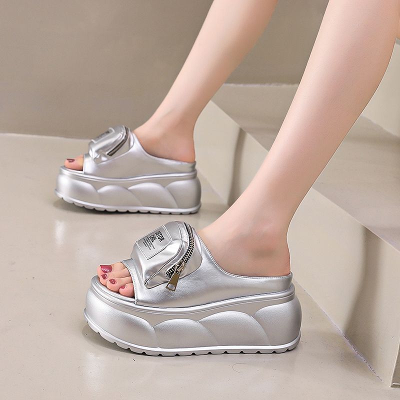 Тапочки женские с толстой подошвой, увеличивающие рост, однорядные