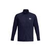 Logo Print Zip Collar Long Sleeve Jacket Men Jacket Navy-Blue 1366202-410