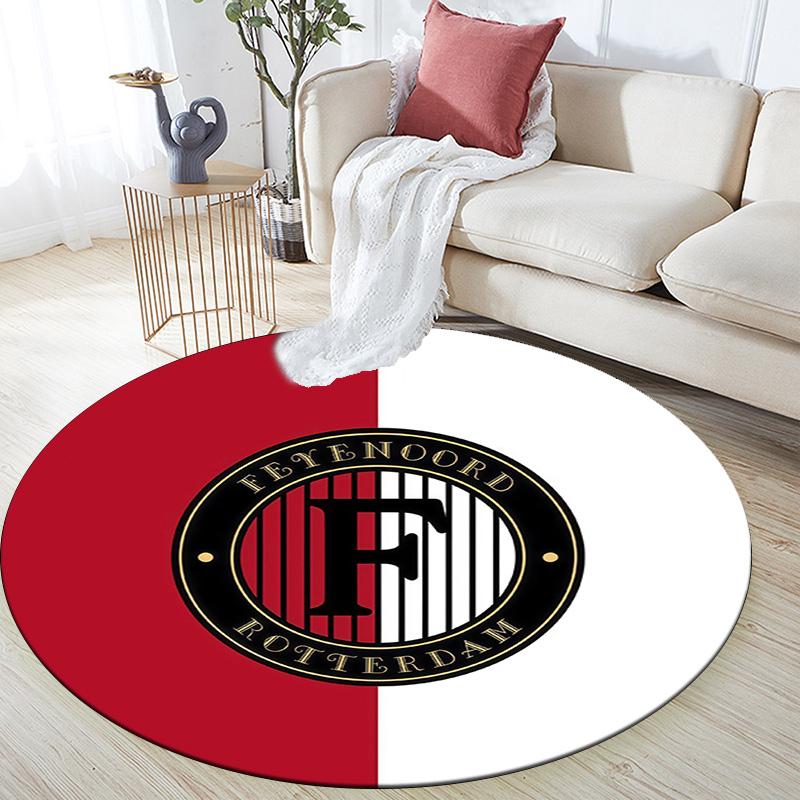Feyenoord Rotterdam Round Area Rug,Carpet Rug for Living Room Bedroom Sofa Playroom Decor,Non-slip Floor Mat