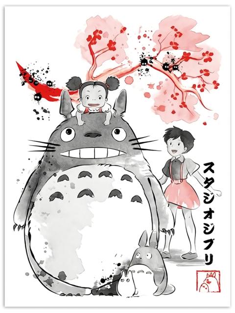 Холст в скандинавском стиле, современный печатный аниме-плакат Хаяо Миядзаки, украшение дома, настенная живопись, картина для гостиной, модульная без рамки