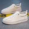 Men Classic White Leather Sneakers Casual Soft Leather Shoes Lace-up Shoes Mens Fashion Outdoor Walking Shoes Male Trainers