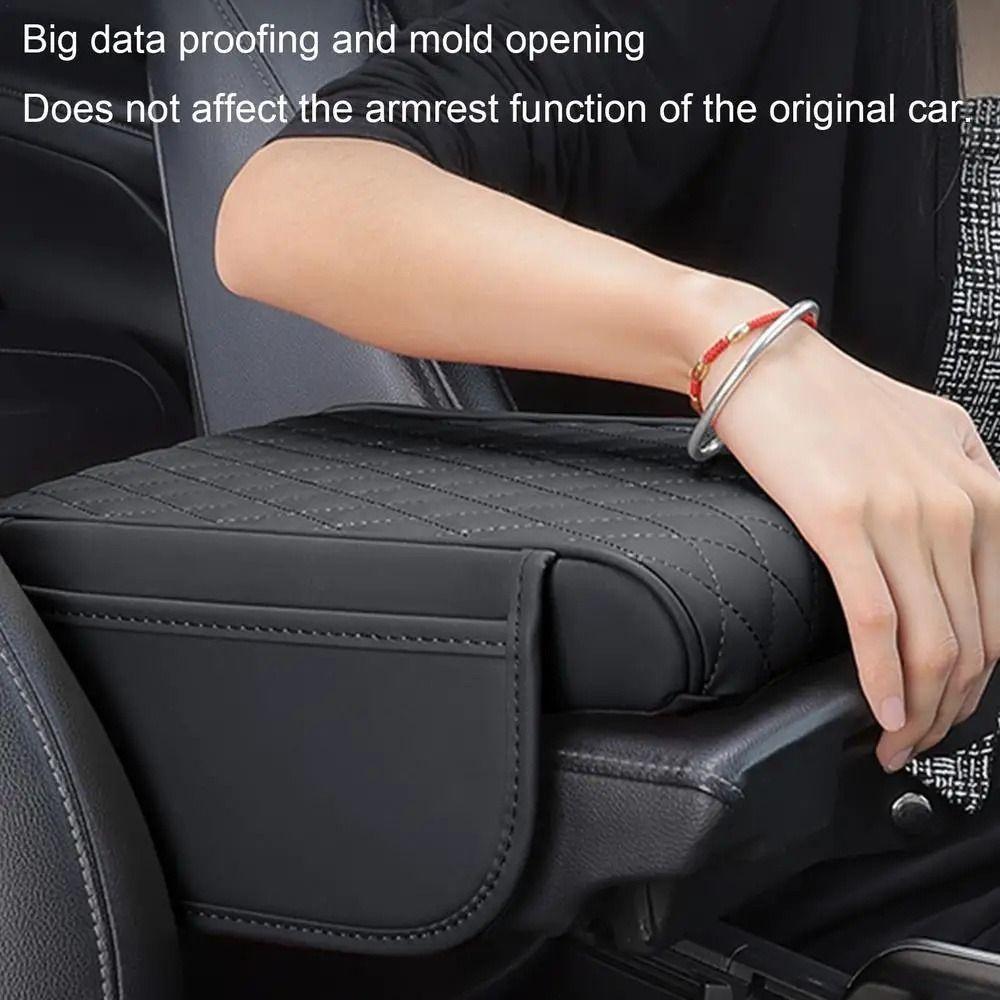 Antifouling Car Armrest Pad PU Leather Arm Rest Protector Mat Car Armrest Mat Car Interior
