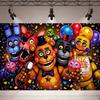 Cartoon Fnaf Bear Rabbit  Horror Game Themed Birthday Backdrop Kids Birthday Party Photo Booth Props Decor Background Banner612