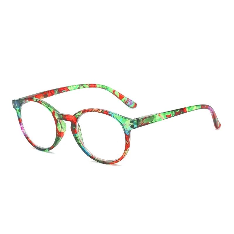 Large Frame Round Reading Glasses High-definition Flower Spring ladies Presbyopia Glasses Middle-aged and Elderly Glasses