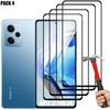 Full Tempered Glass for Xiaomi Redmi Note 12 Pro 5G - Pack of 4 Black Anti-fingerprint Screens
