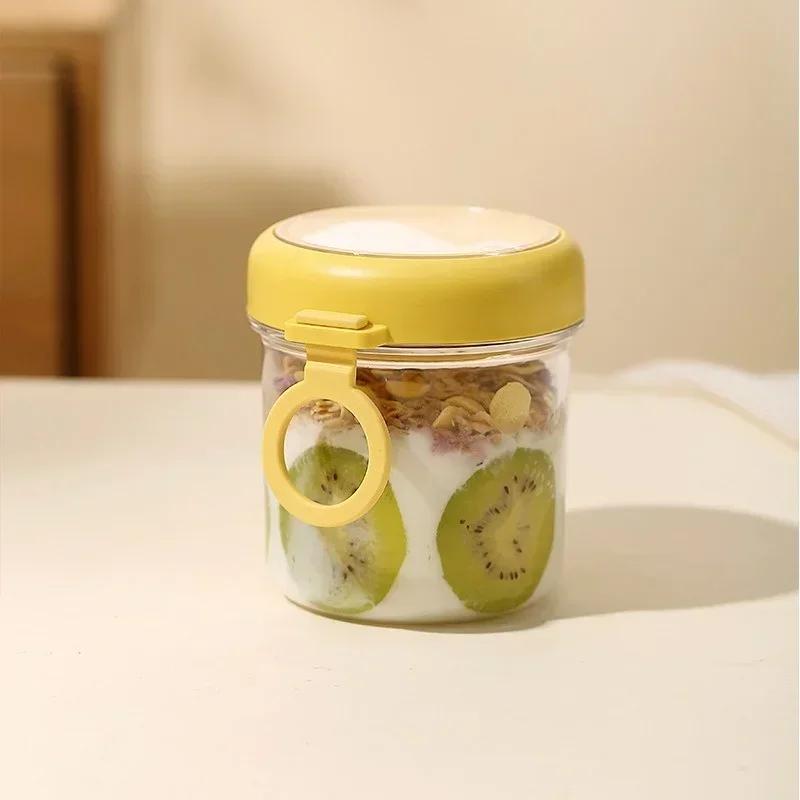 1/2-слойный завтрак фруктовый овсяный йогуртовый салатный стаканчик с ложкой Большая емкость прозрачный фруктовый овощной салат герметичная миска пищевой контейнер