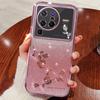 KADEM For Vivo X80 Pro 5G Gradient Glitter Powder TPU Protective Cover Stylish Rhinestone Decor Flower Pattern Phone Back Case