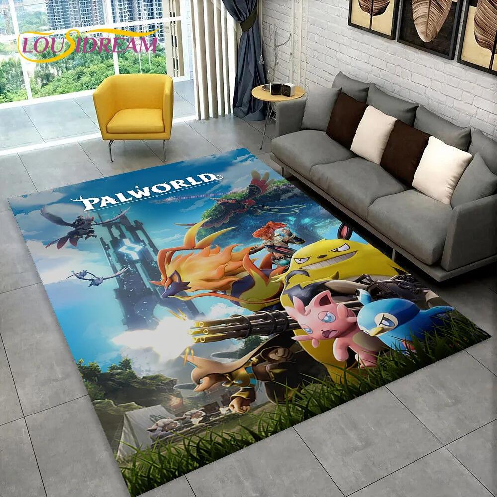 3D Мультяшный Ковер Palworld Игры Ковер для Дома Гостиной Спальни Дивана Прикроватный Коврик Декор, Детский Коврик Нескользящий Напольный Коврик Подарок